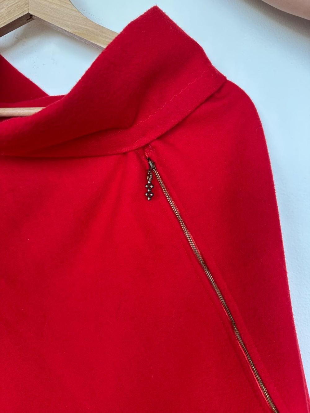 Artisan Custom Tailored Red Poncho | Handmade in Iran | Fits S/M - Picture 3 of 4